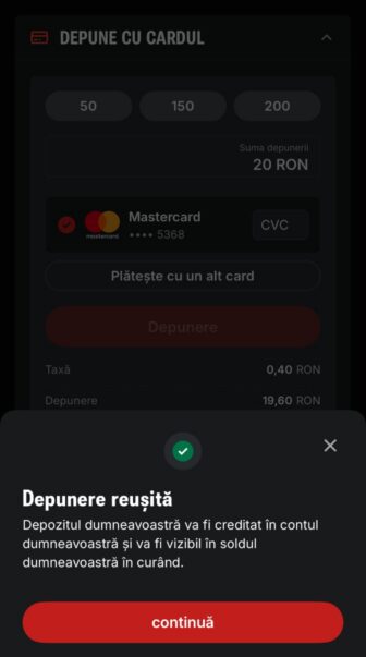 Superbet, meniul contului cu balanță, butoane „Depunere” și „Retragere”, Istoricul Tranzacțiilor, 1100 Supercoins, notificări, Promoții și Bonusuri, identitate verificată și opțiuni pentru administrarea și securitatea contului