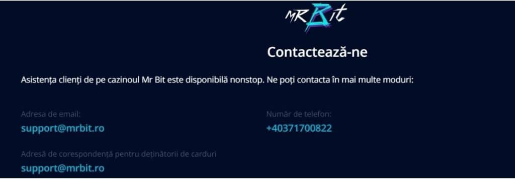 contact Mr Bit casino