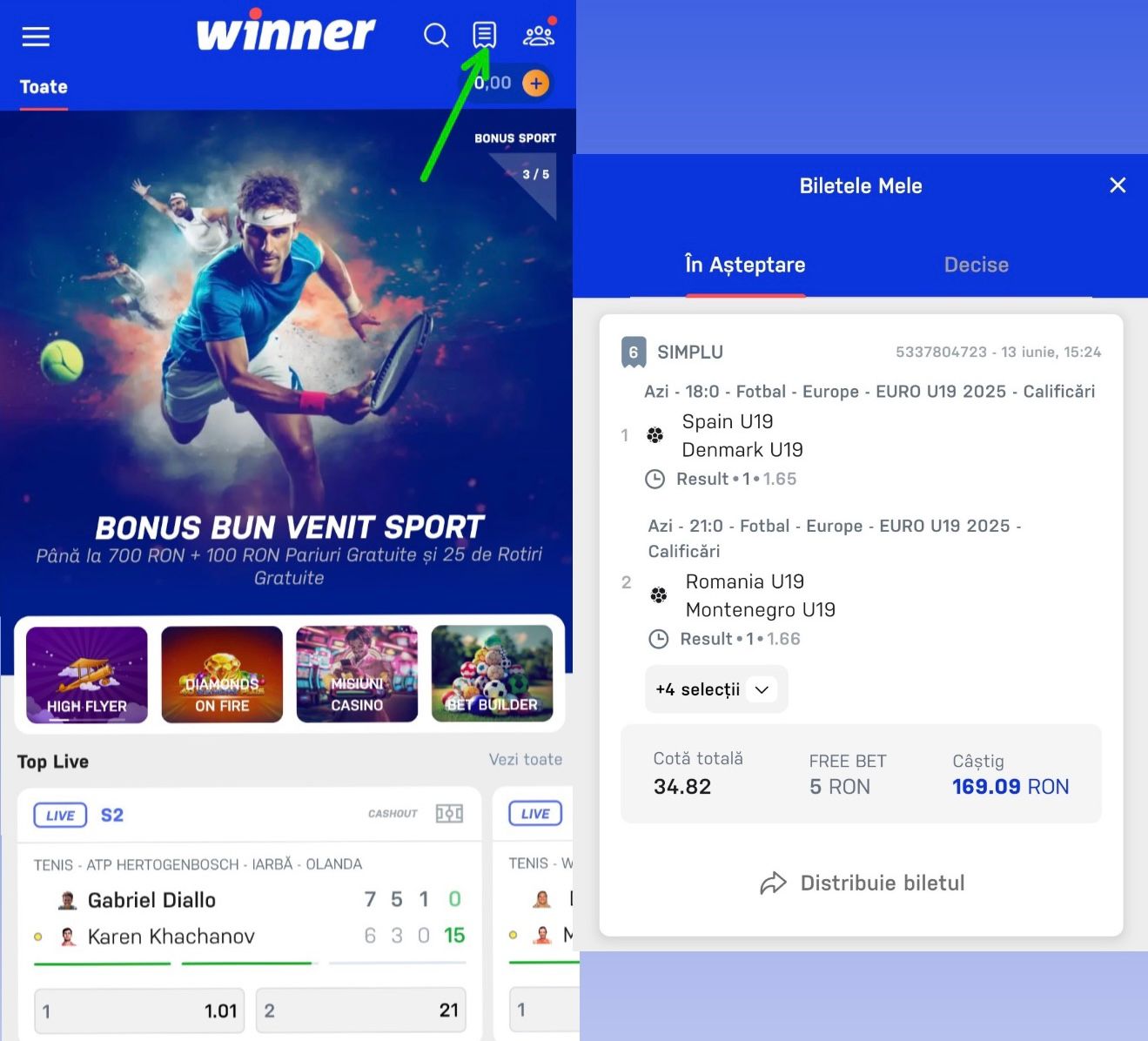 verificare bilet Winner
