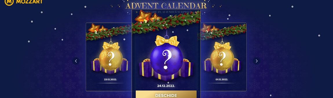 Calendar Crăciun Mozzart - Premii zilnice în luna decembrie!