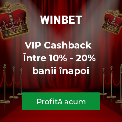 VIP Cashback - Între 10% - 20% bani înapoi la primele 5 depuneri!