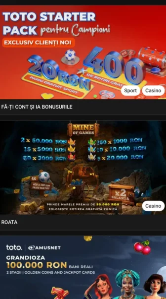 Bonusuri din aplicația Totogaming