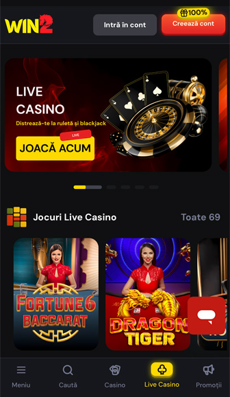primul contact cu sectiunea de mese live pe win2