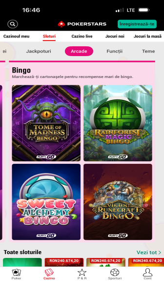 camere de bingo în aplicația pokerstars
