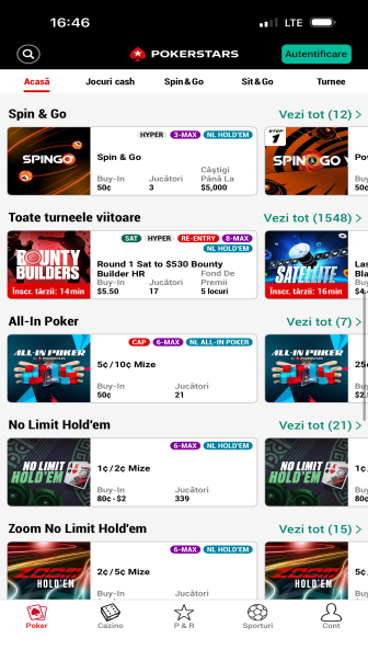 turnee de poker în aplicația pokerstars