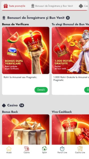 Ofertele din aplicația Vivabet