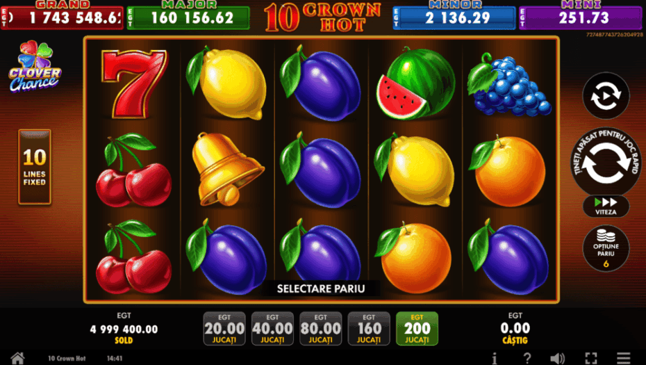 10 crown hot clover chance demo screenshot