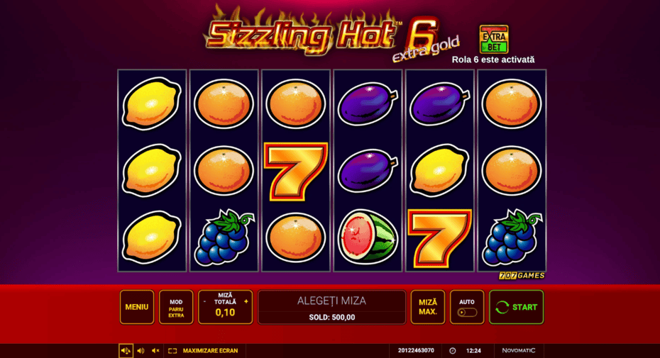 sizzling hot 6 extra gold demo screenshot