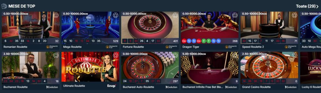 jocuri casino live la Ultrabet online