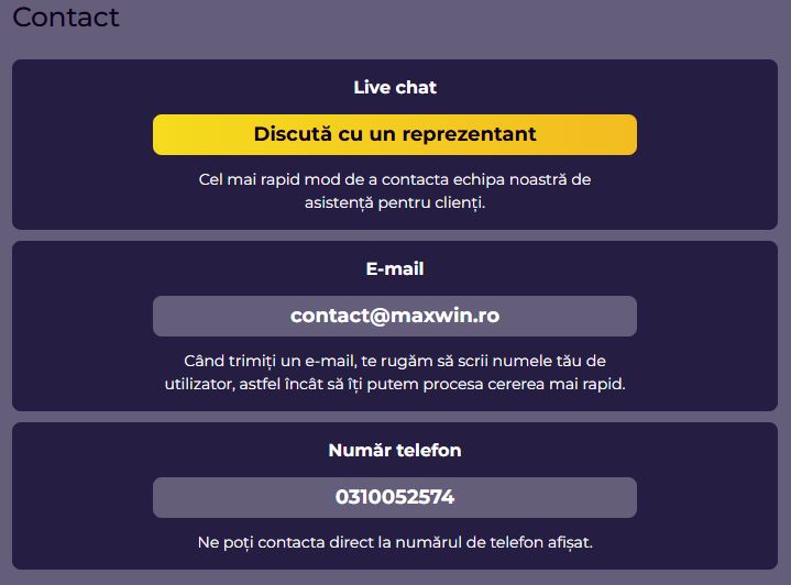 contact maxwin casino