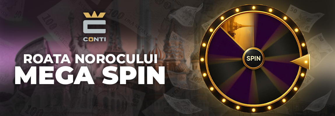 Roata Norocului MEGA SPIN Conti Cazino | Câștigă O Vacanță