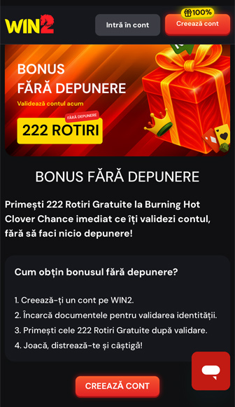 pasi pentru revendicare bonus fără depunere la win2