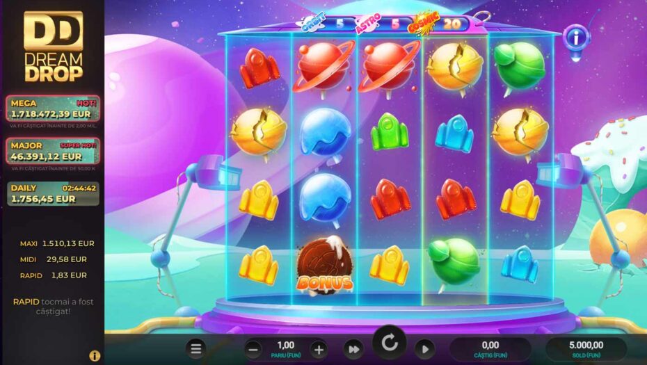 Slot online Galactic Wilds Dream Drop cu tematică spațială