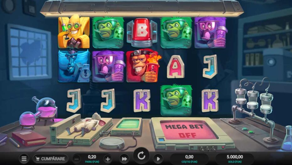 Slot online Monkeys Go Wild cu tematică de laborator