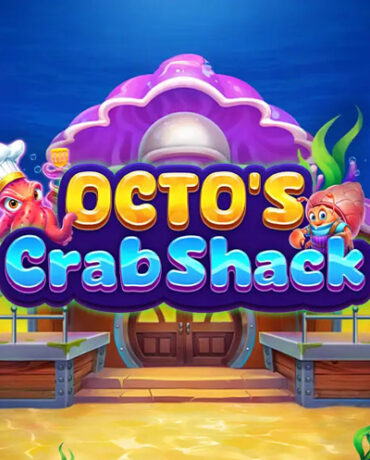 Logo slot Octo’s Crab Shack pe fundal de ocean, cu caracatiță și crab