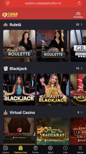 casa pariurilor live casino