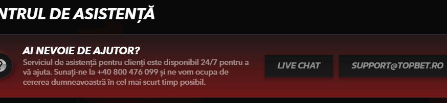 asistenta clienti topbet
