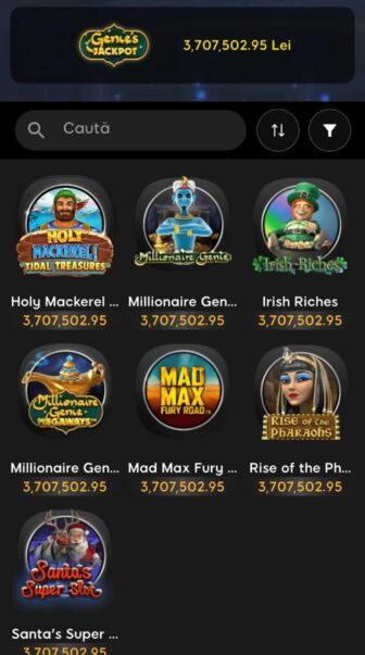888 Casino, lobby de sloturi Genies Jackpot cu premiu de 3.707.502,95 Lei și jocuri Holy Mackerel, Millionaire Genie, Irish Riches, Mad Max Fury Road și Rise of the Pharaohs