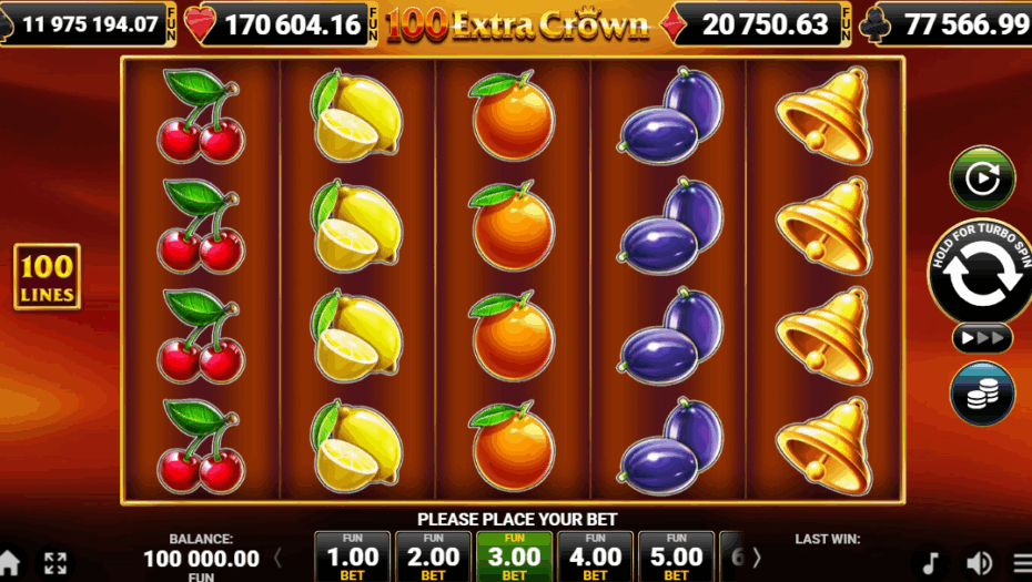 100 extra crown demo
