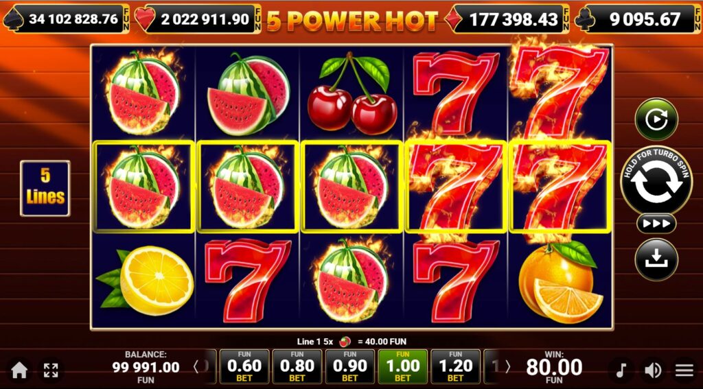 câștig la 5 power hot gratis