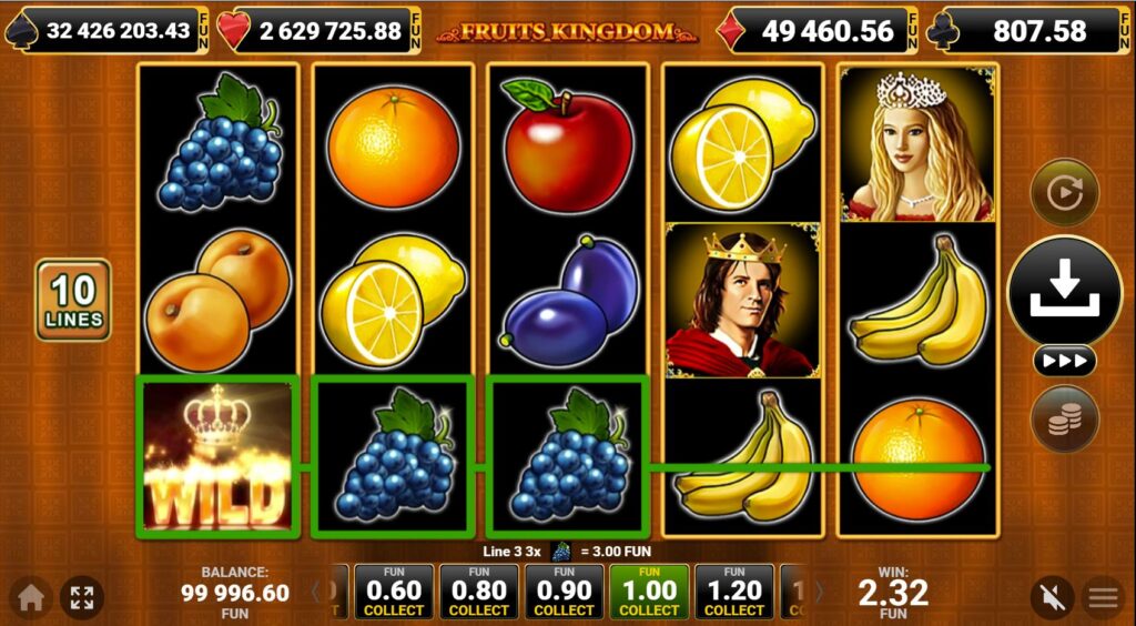 fruits kingdom câștiguri