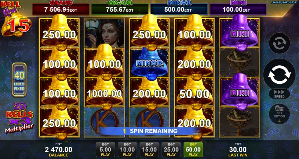 jackpot 40 zodiac wheel bell link