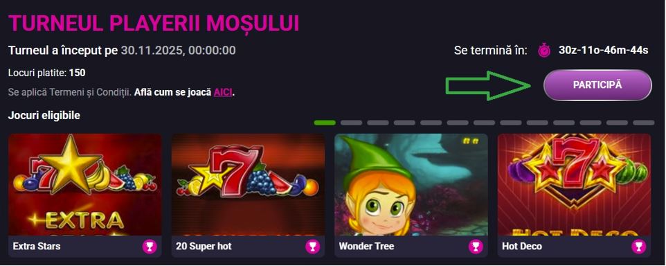 cum participi la turneu casino playerii moșului