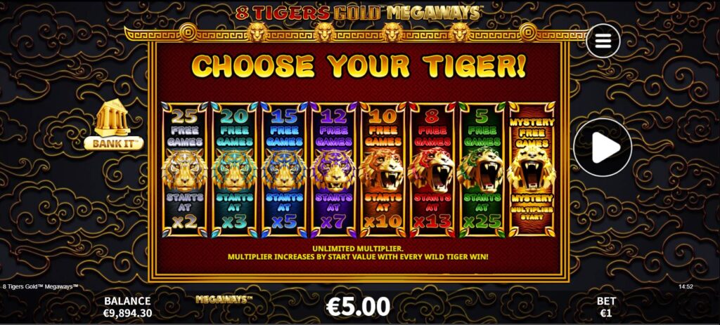 8 tigers gold megaways gratis