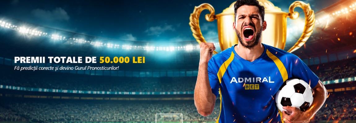 Cupa Pronosticurilor AdmiralBet 2026 ⚽ Premii de 50.000 RON