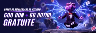 Bonus de reîncărcare de weekend – 600 RON + 60 rotiri gratuite la Zinx
