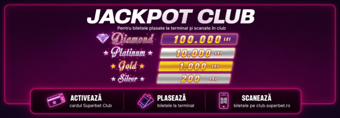 Jackpot Club Superbet 2026: premii până la 110.000 RON