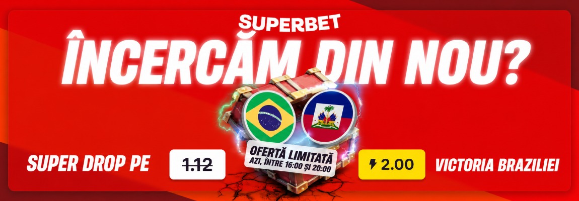 SuperDrop Superbet Brazilia: Cotă 2.00 la victorie