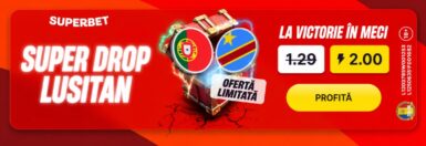 SuperDrop Superbet: Prinde Cota Mărită pentru Portugalia (Ofertă Fulger!)