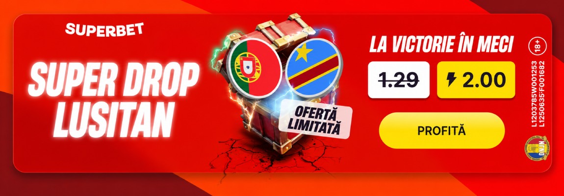 SuperDrop Superbet 2026 ⚡ Cotă Mărită pentru Portugalia