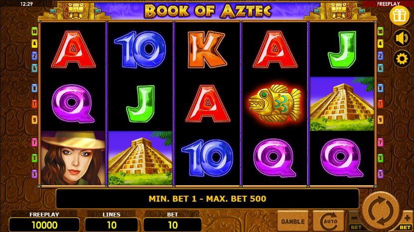 grila de joc la book of aztec