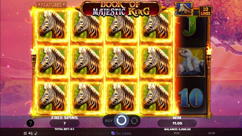 câștig în speciala de la book of majestic king demo