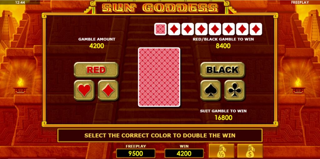 funcția gamble la sun goddess demo
