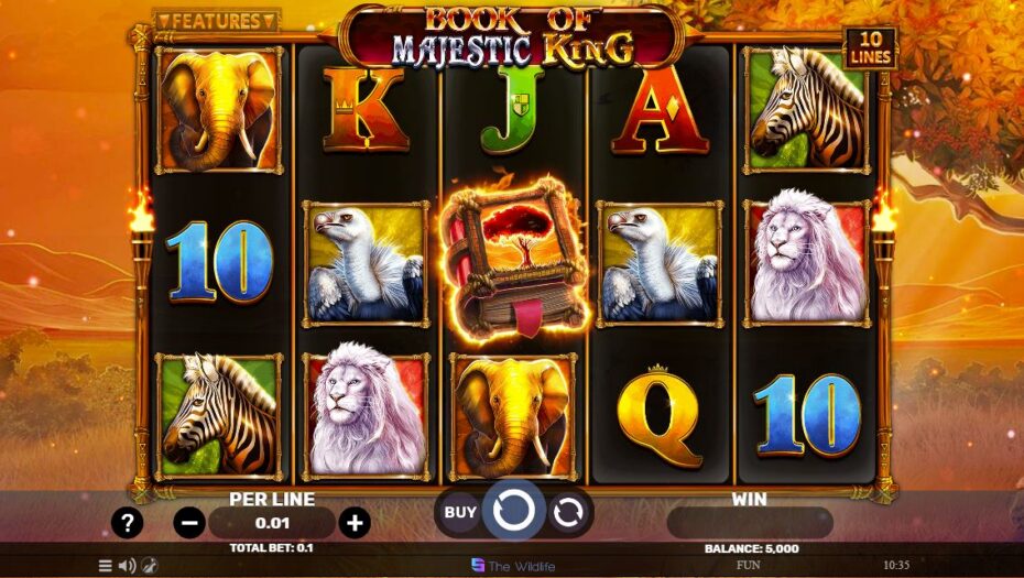 grila de joc la book of majestic king demo