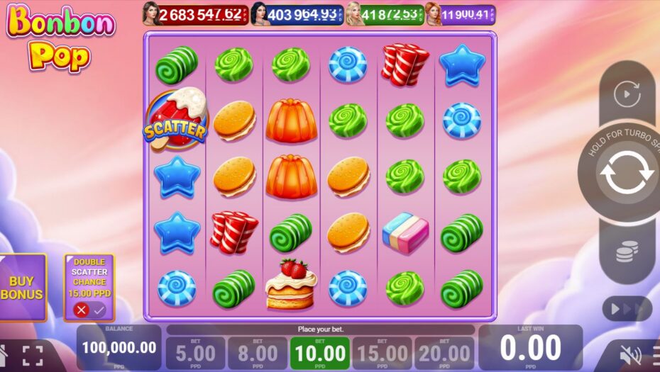 ecran de joc al slotului bonbon pop gratis